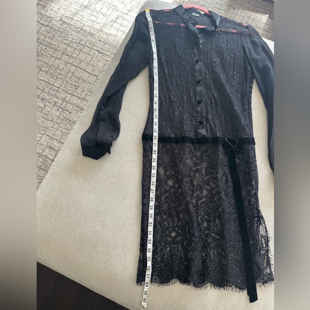 D&G Dolce&Gabbana black lace dress w/ silk camisole slip dress Italian size 42 - Picture 12 of 13